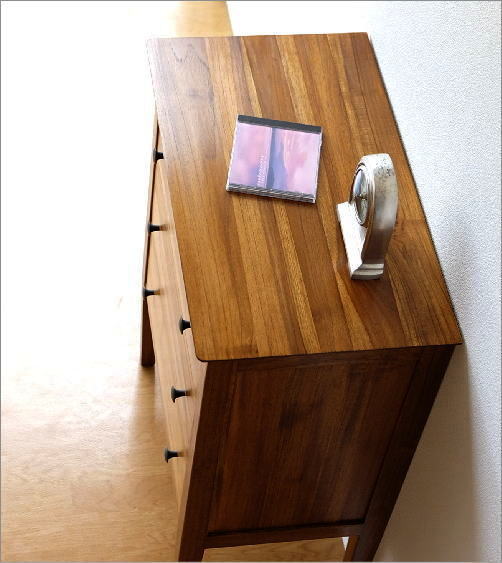 チェスト チーク 無垢材 3段 引き出し 幅60 高さ80 チークチェスト60