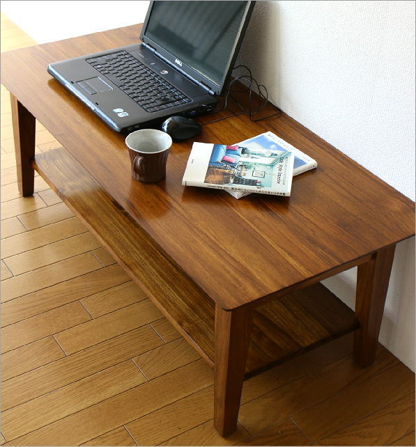 センターテーブル チーク 無垢材 天然木 幅110 奥行50 チーク