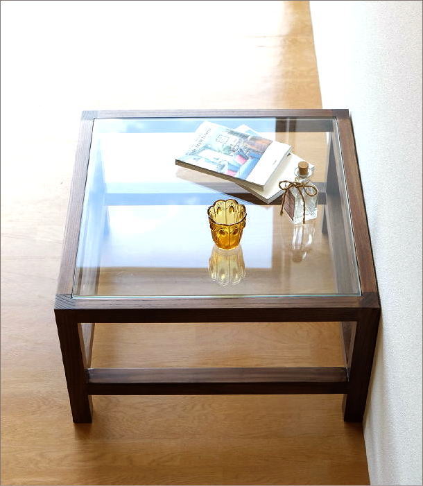 猫足 ガラステーブル 正方形 アンティーク風 リビングテーブル