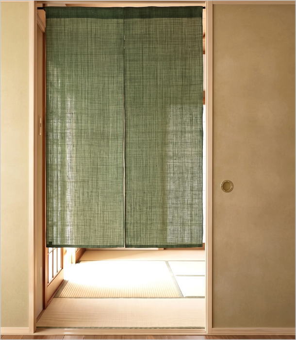 麻のれん 無地 丈150cm 暖簾 麻100％ 手染め 引き染め 間仕切り 目隠し