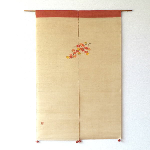のれん おしゃれ 麻 和風 80×120 手染め麻のれん風音 梅丸紋 [wlj5070] | ギギliving
