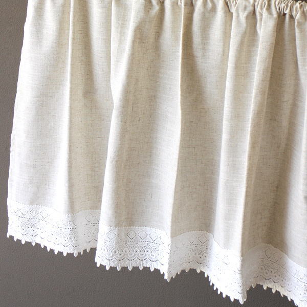 カフェカーテン おしゃれ レース レースカーテン 45cm ベージュ トイレ