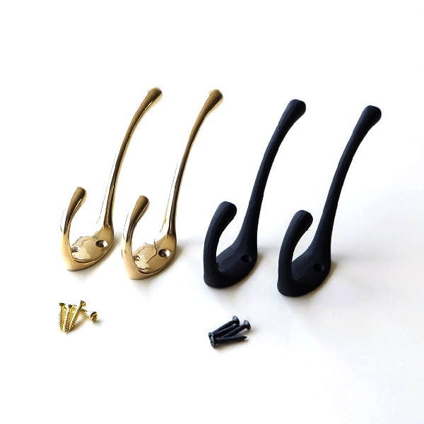 フック 壁 壁掛け シンプル おしゃれ ブラス スリム 大きめ ウォールフック スタイリッシュ ロングフック Mh 2カラー 2個セット Ydj5345 ギギliving
