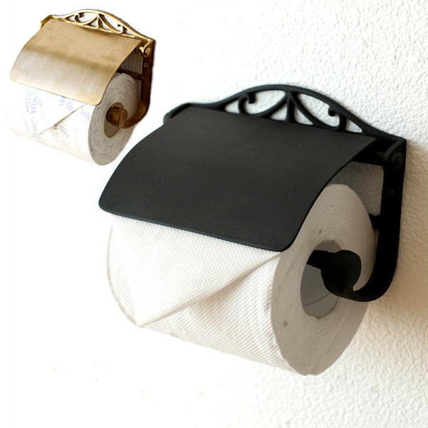 トイレットペーパーホルダー カバー 真鍮 アンティーク エレガント おしゃれ ワンタッチ式 ブラスペーパーホルダー ２カラー Ydj8531 ギギliving