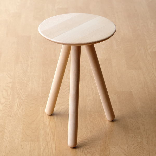 スツール 木製 おしゃれ 花台 丸椅子 玄関 サイドテーブル 3本脚 シンプル ナチュラル 天然木 無垢材 スリーレッグスツール  【送料無料】 [map4934]