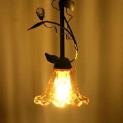 ペンダントライト ガラス おしゃれ アンティーク レトロ カフェ風 LED対応 シーリングライト LEDペンダントランプ フローリー WH 【送料無料】 [abk7326]