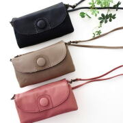 お財布 ショルダー レディース ショルダーバッグ 牛革 お財布ポシェット カード収納 スマホ 斜めがけ おしゃれ 本革のお財布ショルダー 3カラー [alx3028]