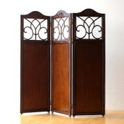 パーテーション おしゃれ 間仕切り 衝立 木製 無垢材 アンティーク 3連  