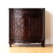 キャビネット スリム 扉付き収納 ペーパーストッカー 木製 アイアン