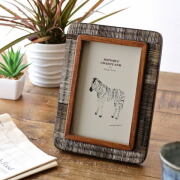 フォトフレーム 木製 おしゃれ 写真立て 壁掛け 卓上 チークウッド ポストカード ハガキサイズ ナチュラル アンティーク 高級感 インテリア ボーンフォトフレーム  AMBUDA [gfc6517]