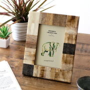 フォトフレーム 木製 おしゃれ 写真立て 壁掛け 卓上 ポストカード ハガキサイズ ウッド ナチュラル アンティーク レトロ ハンドメイド インテリア ボーンフォトフレーム ENY [gfc8940]