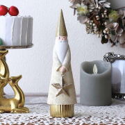 サンタ 置物 サンタクロース オブジェ スター 北欧 おしゃれ 可愛い ノルディック クラシック キラキラ クリスマス雑貨 Xmas ホワイトサンタのオブジェ [hal6345]