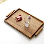 トレー トレイ 木製 おしゃれ お盆 チーク材 天然木 シンプル 木目