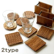 コースター おしゃれ チーク ウッド 木製 天然木 セット シンプル