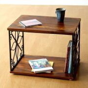 NathAeal◆テーブル　マガジンラック ソファサイドテーブル マガジンラック付 （ サイドテーブル