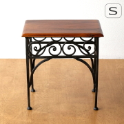 サイドテーブル 木製 アイアン おしゃれ 天然木 無垢材 鉄脚 アイアンとアカシアのネストテーブルS 【送料無料】 [kan6301]