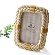 フォトフレーム 写真立て アンティーク おしゃれ ハガキサイズ ポストカード 縦型 ゴールド 北欧 インテリア レトロ クラシック 置き型 卓上 フォトフレーム ツイストロープ [kan9031]