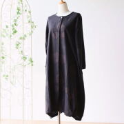 ワンピース レディース 長袖 おしゃれ カジュアル かわいい コットン シャツワンピ 綿100% 体形カバー Cottonワンピース C [kan9424]