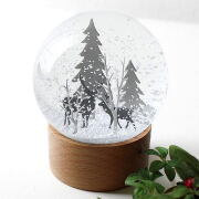 スノードーム クリスマス 雪 ツリー トナカイ おしゃれ 大人可愛い 天然木 ブナ材台座 高級感 ナチュラル シンプル 北欧 Xmasスノードーム 静かなフォレスト [ksh6944]