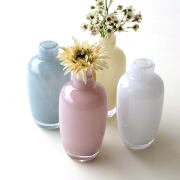 花瓶 ガラスベース フラワーベース おしゃれ シンプル 小さめ スリムタイプ 花器 かわいい ミルキーガラス ミルキーガラスのフラワーベース 4カラー スリム [ksh8462]