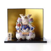 五月人形 コンパクト 磁器 陶器 おしゃれ 置物 オブジェ 兜 兜飾り かわいい こどもの日 子供の日 小物 日本製 陶彩 初陣大将 [ksn3958]
