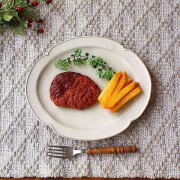 オーバルプレート 瀬戸焼 25cm 楕円 中皿 花形 パスタ皿 カレー皿 ワンプレート 陶器 日本製 焼き物 カフェ オーバルプレート デプレ L [ksn4172]