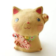 招き猫 おしゃれ 置物 オブジェ ねこ ネコ 陶器 かわいい 日本製 美濃焼 手作り 開運 幸運 猫グッズ 贈り物 手作り民芸まねき猫 鯛 [ksn5075]