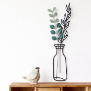 壁飾り インテリア 北欧 壁掛け アイアン デコレーション 花 アートパネル 壁 ウォールアート モダン 植物 グリーン リーフ 葉 立体 ウォールデコ アイアンの壁飾り ユーカリベース [kwb1012]