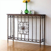 コンソールテーブル アンティーク クラシック 玄関 リビング アイアン 木製 ヨーロピアン 幅101cm 奥行30cm 高さ80cm アイアンとウッドのコンソールテーブル 【送料無料】 [kwt3151]