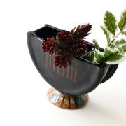 花器 花瓶 瀬戸焼 日本製 陶器のフラワーベース ピアノ [mkn5170