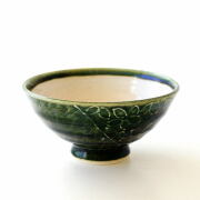 オリーブグリーン 陶器 茶碗 凹凸模様 美濃焼 茶碗 [グリーン] 茶道具 茶器 抹茶碗 煎茶道具 和食器
