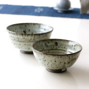 夫婦茶碗 おしゃれ 波佐見焼 大小 ペア セット お茶碗 夫婦 ご飯茶碗 陶器 日本製 黒陶ワラ灰 ペアごはん茶碗 [msg2170]