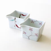 片口 角鉢 おしゃれ 陶器 小さい 手のひらサイズ 和風 日本製 液垂れしにくい 焼き物 有田焼 小付け シンプル 片口小付 2タイプ [msg2382]