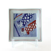 こいのぼり 鯉のぼり 皿 置物 コンパクト 陶器 五月人形 おしゃれ オブジェ かわいい こどもの日 子供の日 小物 インテリア 日本製 こいのぼりの絵皿（スタンド付き） [msg8429]