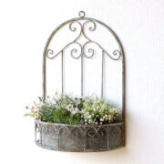 壁飾り アイアン 壁掛け おしゃれ アートパネル ミラー付き 花