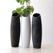 フラワーベース 花瓶 陶器 花器 ロング スリム おしゃれ 花入れ 大きめ モダン スタイリッシュ ルミナス ロングベース 3カラー L [mur5874]