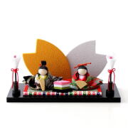 おひなさま お雛様 ひな人形 置物 ちりめん細工 オブジェ おしゃれ かわいい 桃の節句 ひな祭り ちりめん細工 夢見飾り雛 [mzk7553]