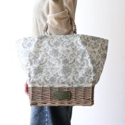 かごバッグ 柳 天然素材 北欧 ナチュラル お弁当入れ ランチバッグ おしゃれ フレンチカントリー 軽量 自立 大きめ 幅44cm バスケットバック レクタングル [scc8061]