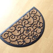 玄関マット 屋外 半円形 おしゃれ モダン カフェ アンティーク ナチュラル ココヤシ エントランスマット ハーフムーンアラベスク [sik1450]