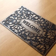 玄関マット 屋外 おしゃれ ゴム ラバーマット WELCOME モダン かわいい エントランスマット ラバープランツ [sik6358]