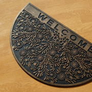 玄関マット 屋外 おしゃれ welcome ウェルカム ラバーマット 半円 玄関マット プランツ [sik7498]
