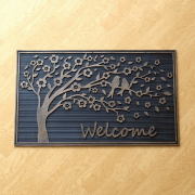 玄関マット 屋外 おしゃれ ゴム ラバーマット WELCOME モダン エントランスマット ラバーツリーバード [sik7517]