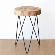 花台 木製 アイアン おしゃれ サイドテーブル フラワースタンド 室内 玄関 鉢置き台 小物置き 丸型 円形 ナチュラル アイアンとウッドのサークルスタンド L [spc1000]