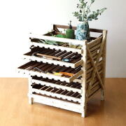 棚 シェルフ おしゃれ シャビー 木製 引き出し ガーデン 収納 飾り棚 ウッドラック シャビーなウッド6ドロアーラック 【送料無料】 [spc1903]