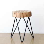 花台 木製 アイアン おしゃれ サイドテーブル フラワースタンド 室内 玄関 鉢置き台 小物置き 丸型 円形 ナチュラル アイアンとウッドのサークルスタンド S [spc2306]