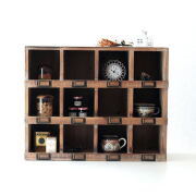 シェルフ 飾り棚 木製 おしゃれ シャビーシック家具 アンティーク調 棚 ディスプレイラック シャビーシックなウッド12ボックス 【送料無料】 [spc3031]