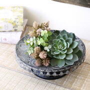 フラワースタンド アイアン 直径25cm 丸 円形 花台 おしゃれ 観葉植物 飾り台 植木鉢台 鉢置き台 玄関 室内 屋内 リビング 卓上 ディスプレイ台 メタルフラワー トレイスタンド [spc3470]