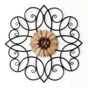 鏡 壁飾り シャビーアイアン フラワー 鏡 壁飾り シャビーアイアン フラワー
