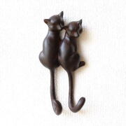 フック 壁 壁掛けフック ウォールフック おしゃれ 猫 雑貨 グッズ 鍵かけ 玄関 収納 ウォールハンガー 壁掛け インテリア ウォールデコ ペアネコのフック [swa2577]