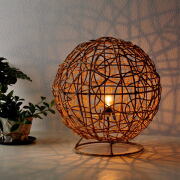 スタンドランプ ラタン 和風 間接照明 丸型 照明スタンド 寝室 ベッドサイドランプ フロアライト リゾート アジアン 雑貨 玄関 和室 LED対応 ラタン スタンドランプ ネスト [tom8470]